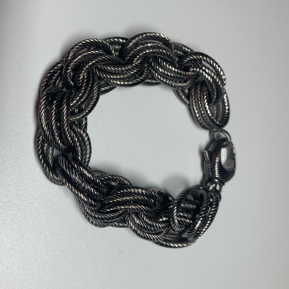 Vintage BRONZE Milor Italian Stainless Steel Dark Heavy Brushed Link Bracelet - Picture 1 of 16